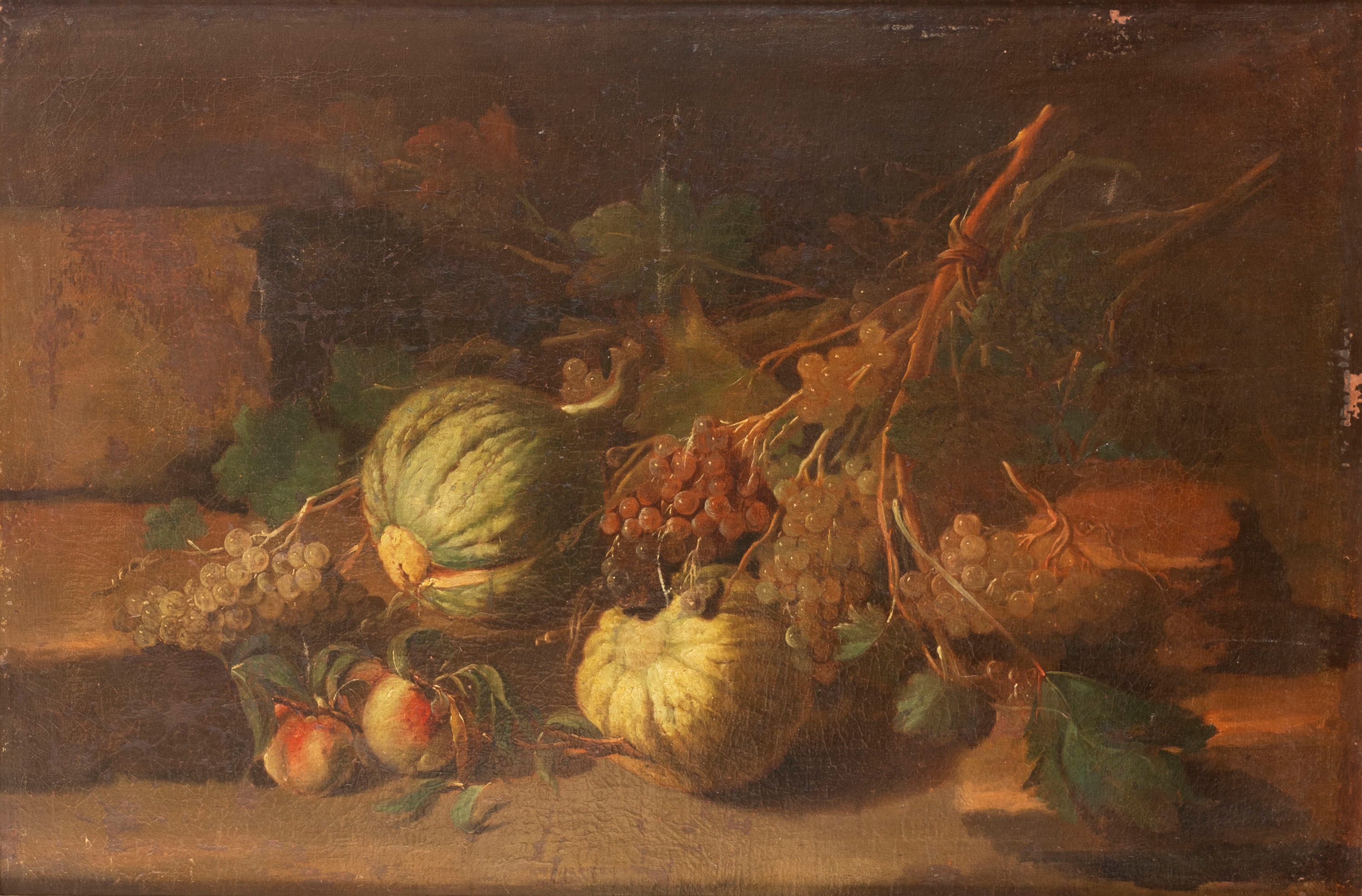 Scuola Emiliana, Fine Secolo XVIII - Autore sconosciuto, Due nature morte in un interno di cucina...
