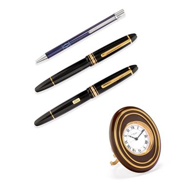 Montblanc, Tre penne e un orologio da appoggio Cartier