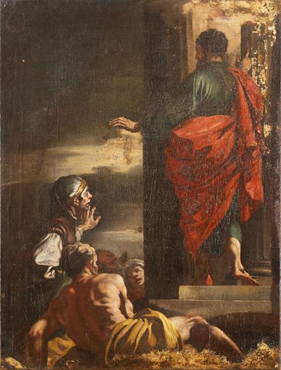 Autore ignoto, Predica di San Paolo, olio su tela
