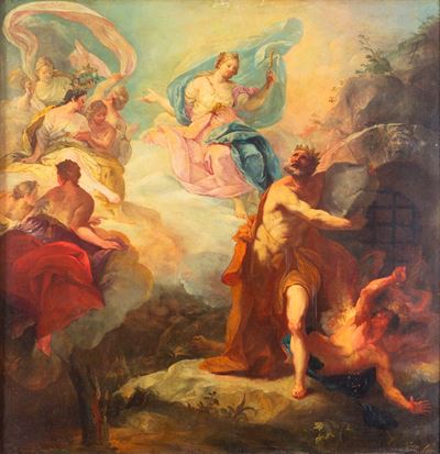 Date, Ade, Demetra e Persefone, olio su tela