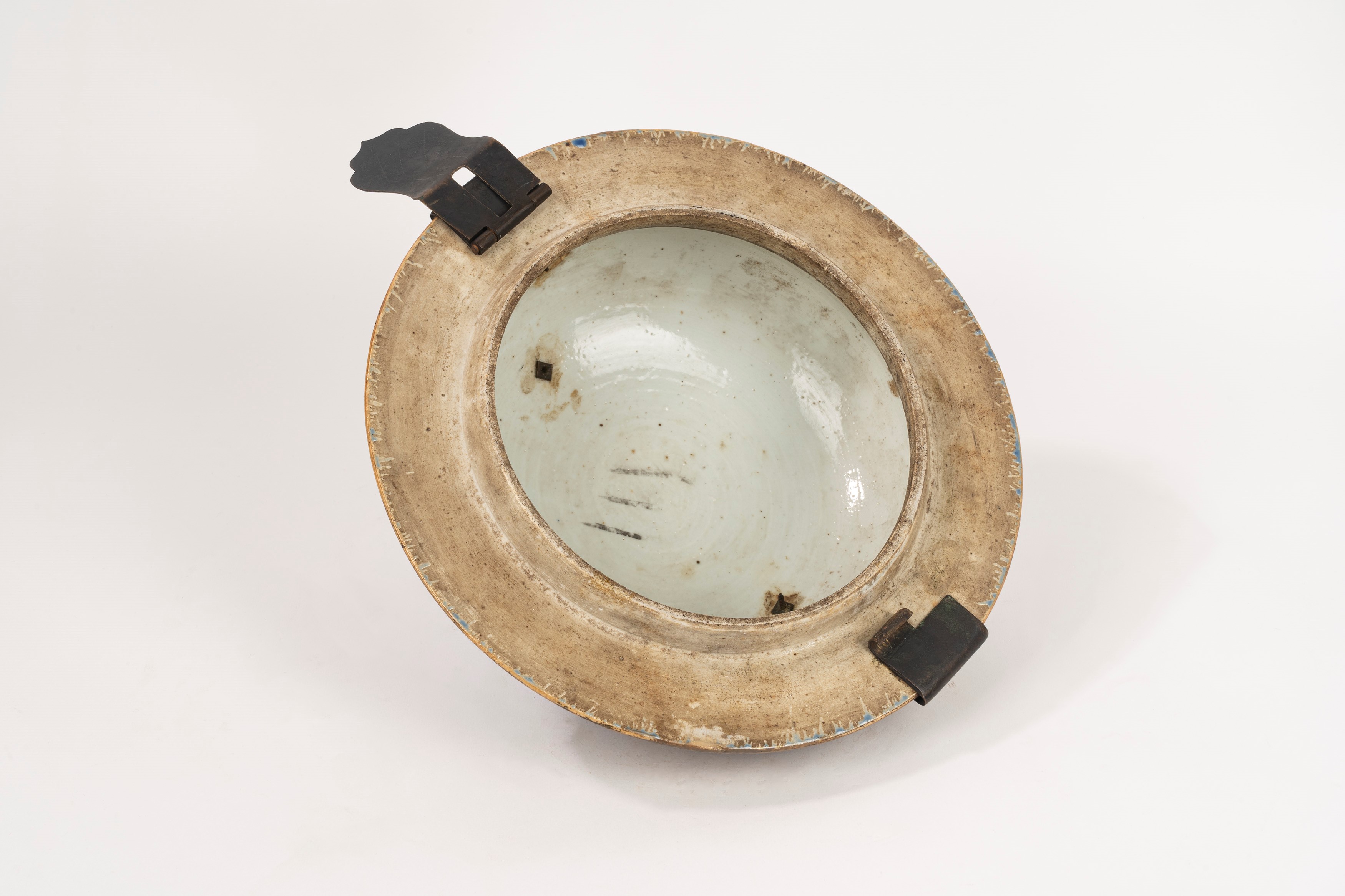 Vaso con Coperchio in Porcellana Blu e Decori in Oro, Cina, Dinastia Qing