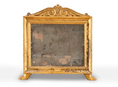 Cartagloria Montata a Specchiera in Legno Intagliato e Dorato, Secolo XIX