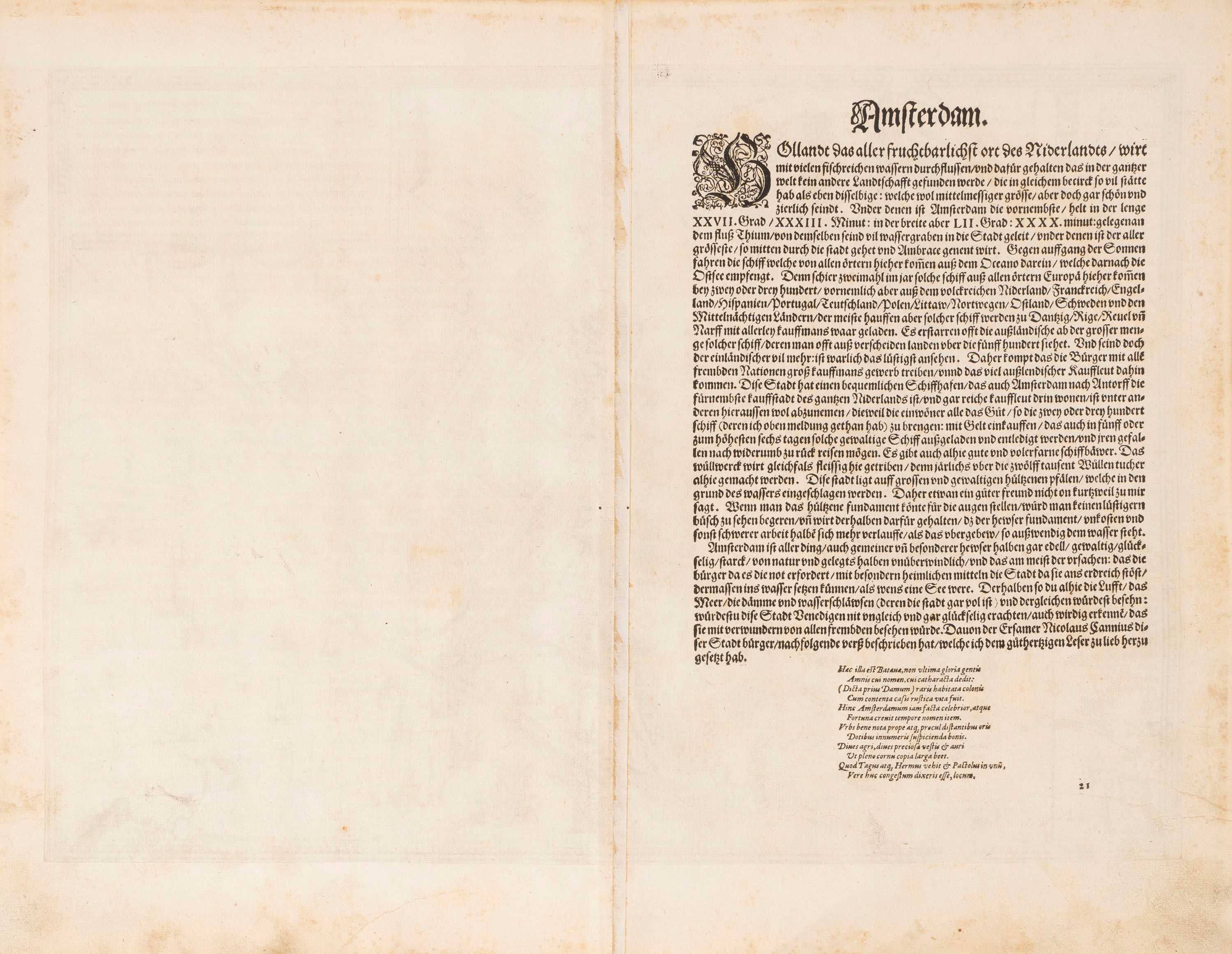Braun, Georg - Hogenberg, Frans - Amstelredamum, Nobile Inferioris Germaniae Oppidum.