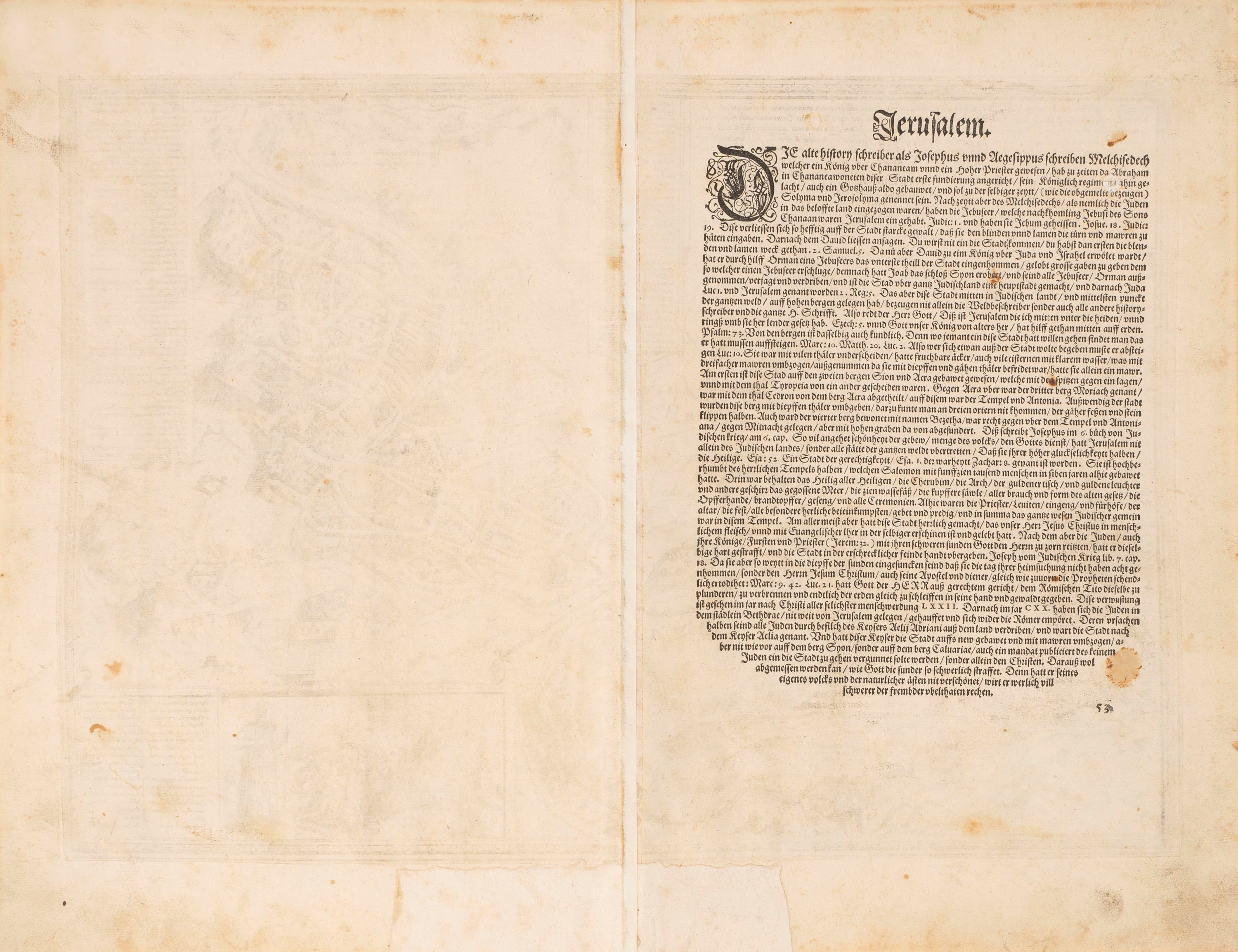 Braun, Georg - Hogenberg, Frans - Hierosolyma, Clarissima Totius Orientis Civitas, Iudaeae Metrop...