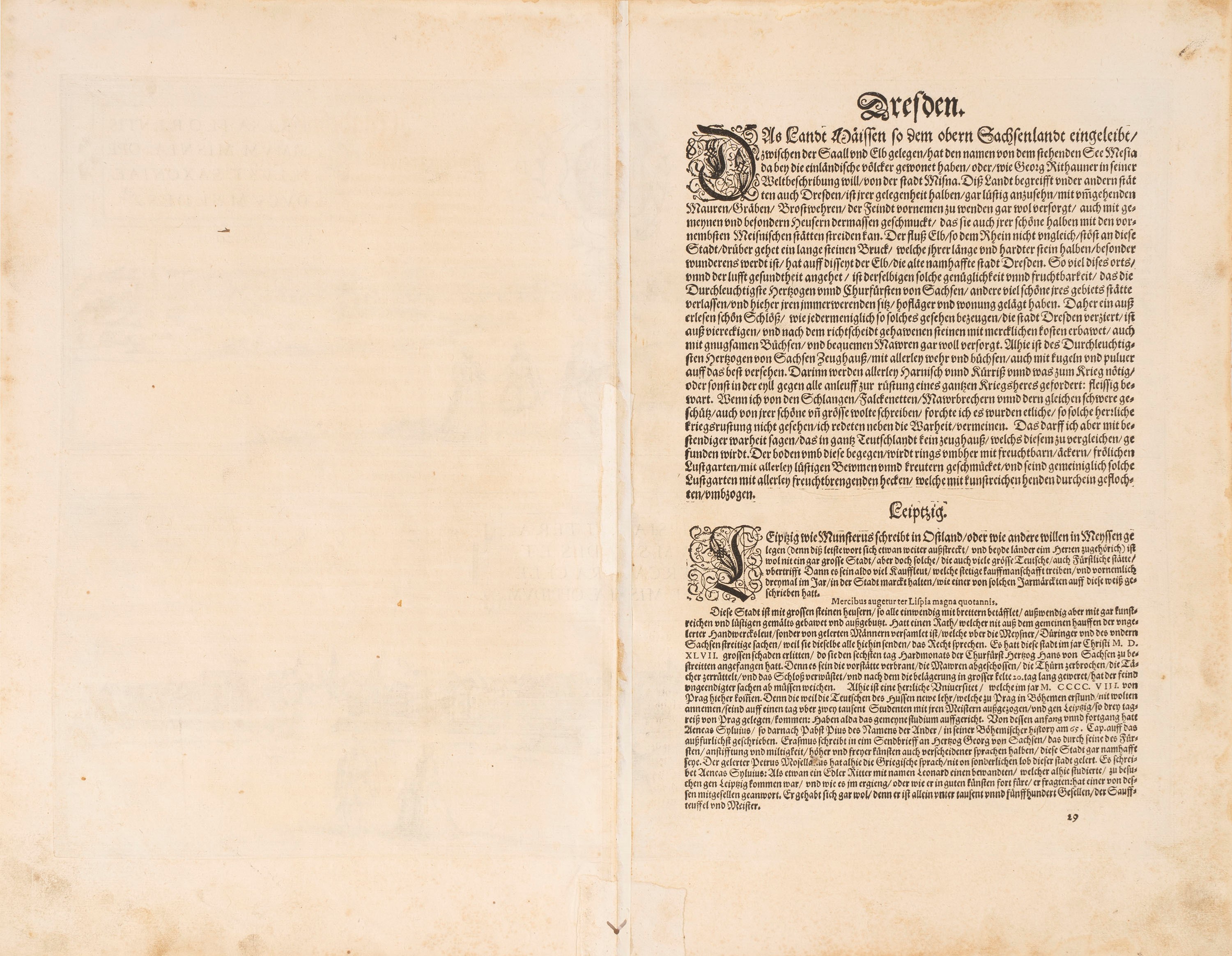 Braun, Georg - Hogenberg, Frans - Dresden. Florentes Simum Misniae Opp. Illust.a Saxoniae Ducum S...