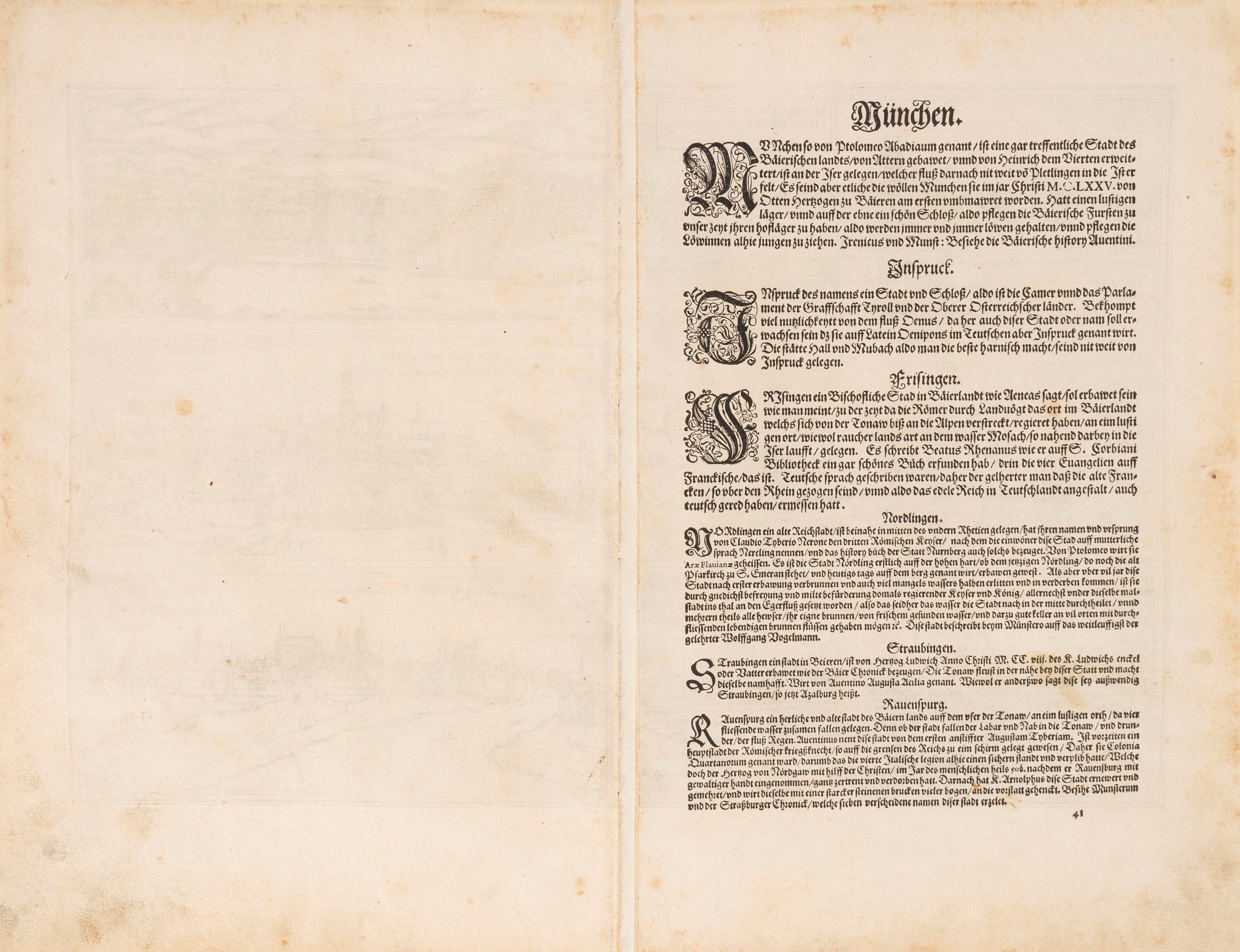Braun, Georg - Hogenberg, Frans - Monacum, Nominatissima Bavariae, Civitas - Oenipons (jnspuck)– ...