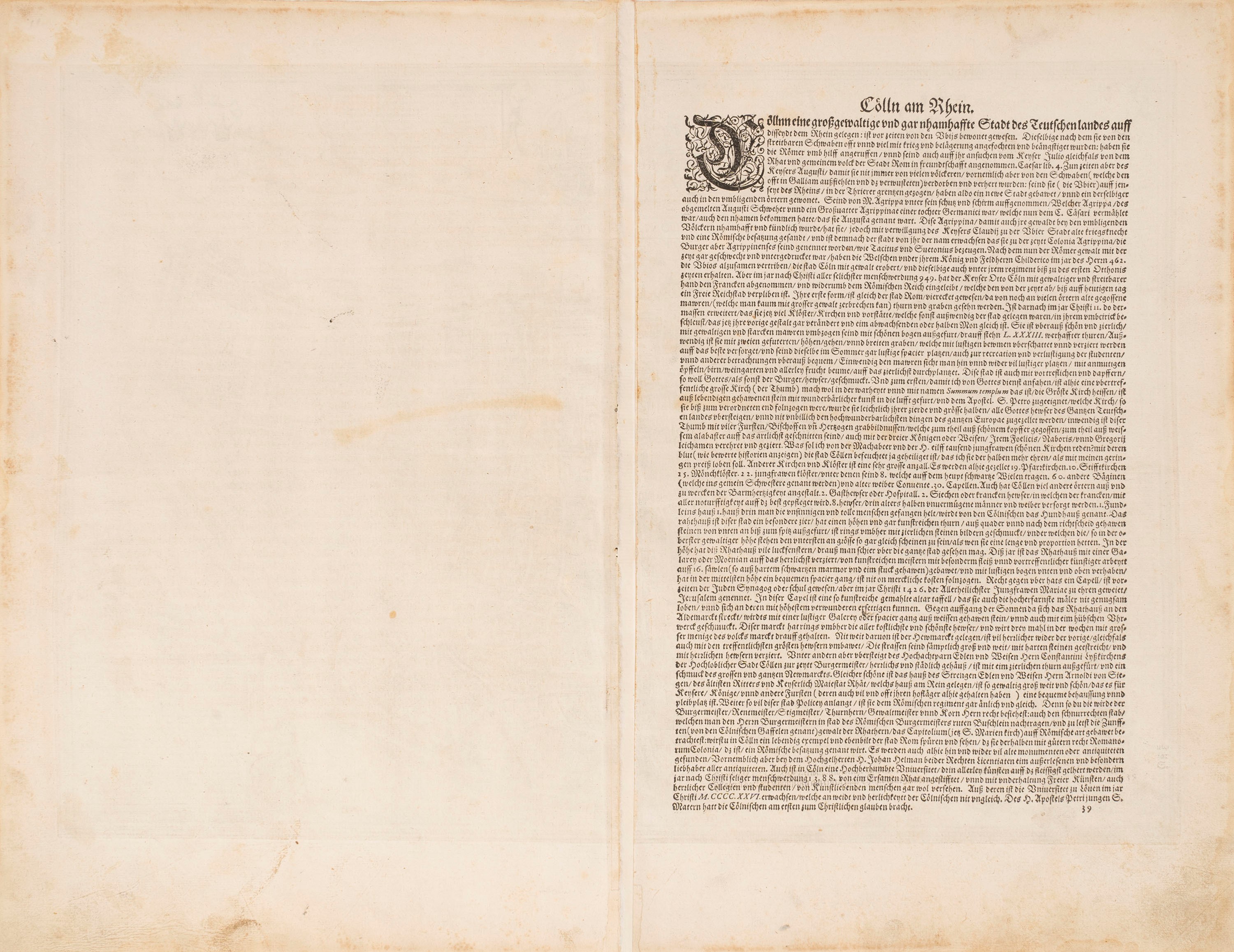 Braun, Georg - Hogenberg, Frans - Colonia Agrippina Urbs Ampla Atque Magifica, Inferioris, Sive S...