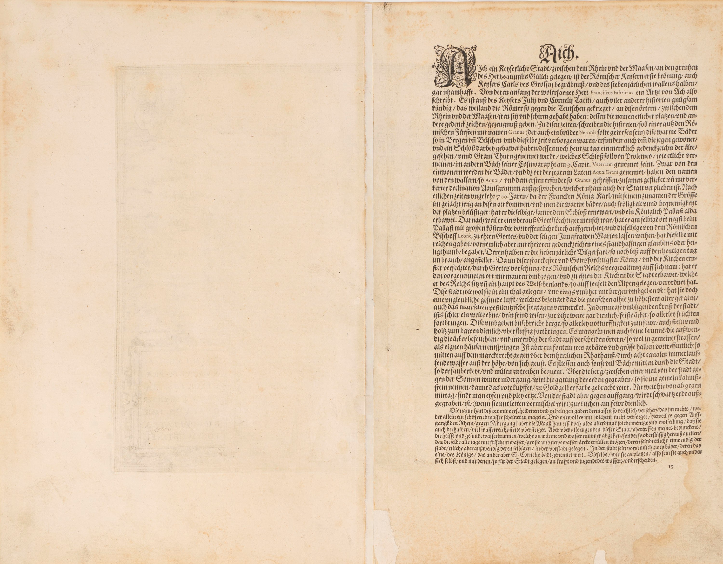 Braun, Georg - Hogenberg, Frans - Aich. Aquisgranum, Urbs Praeclatissima Primum Inter Quatuor Imp...