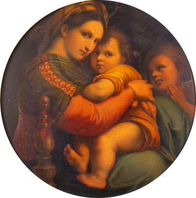 Raffaello, Madonna della seggiola, olio su tavola