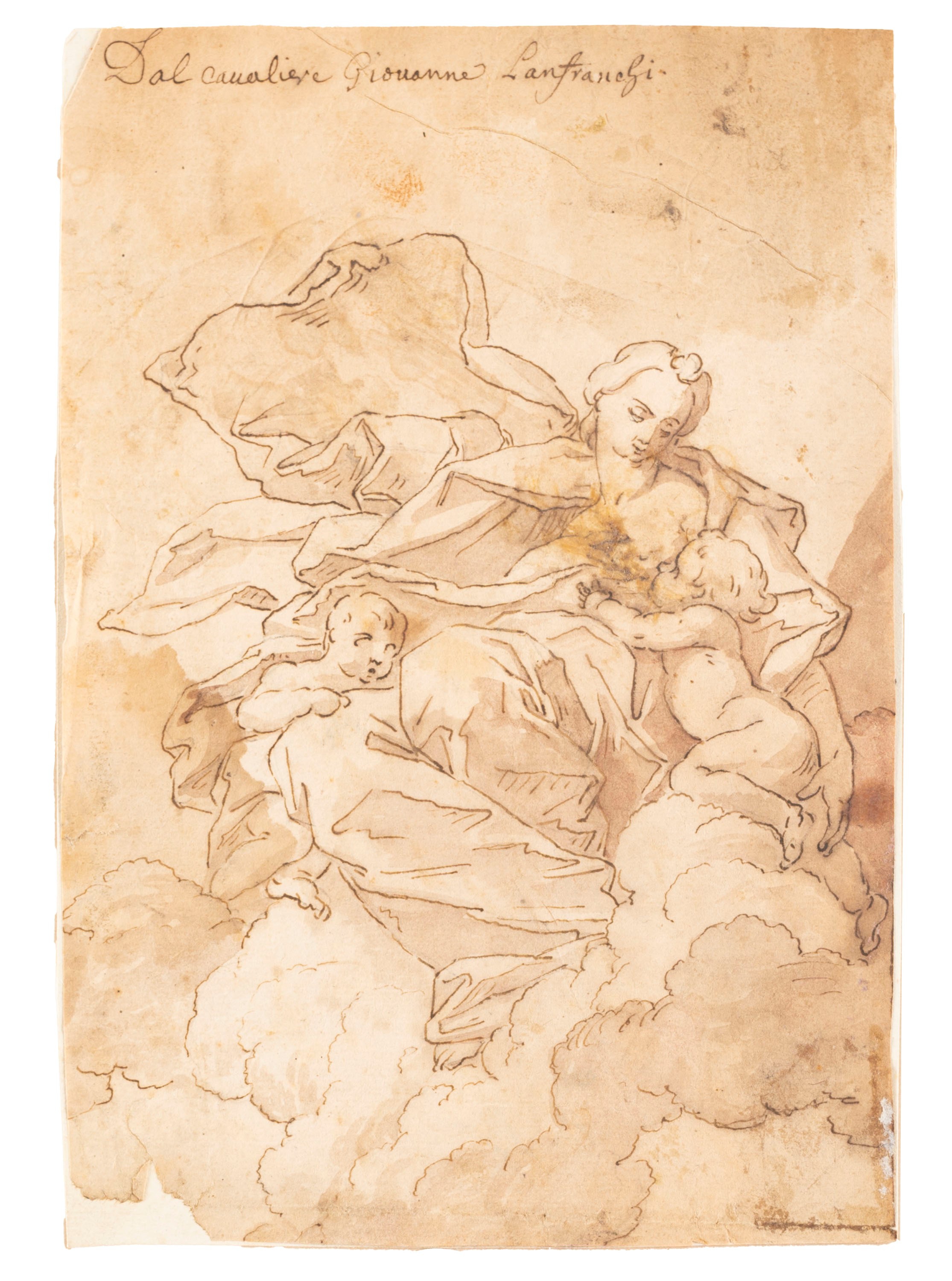 Scuola Italiana, Secolo XVII - Insigni Autore, La Carità e Il sogno di Giacobbe, due disegni a pe...