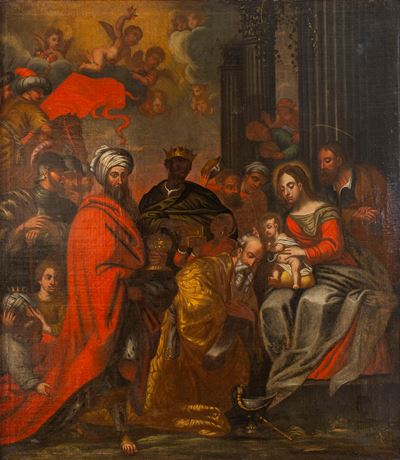 Autore ignoto, Adorazione dei Magi, olio su tela