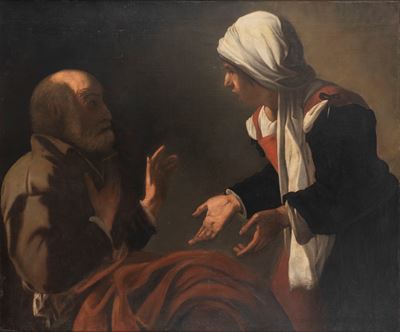 Autore indefinito, Negazione di San Pietro, olio su tela