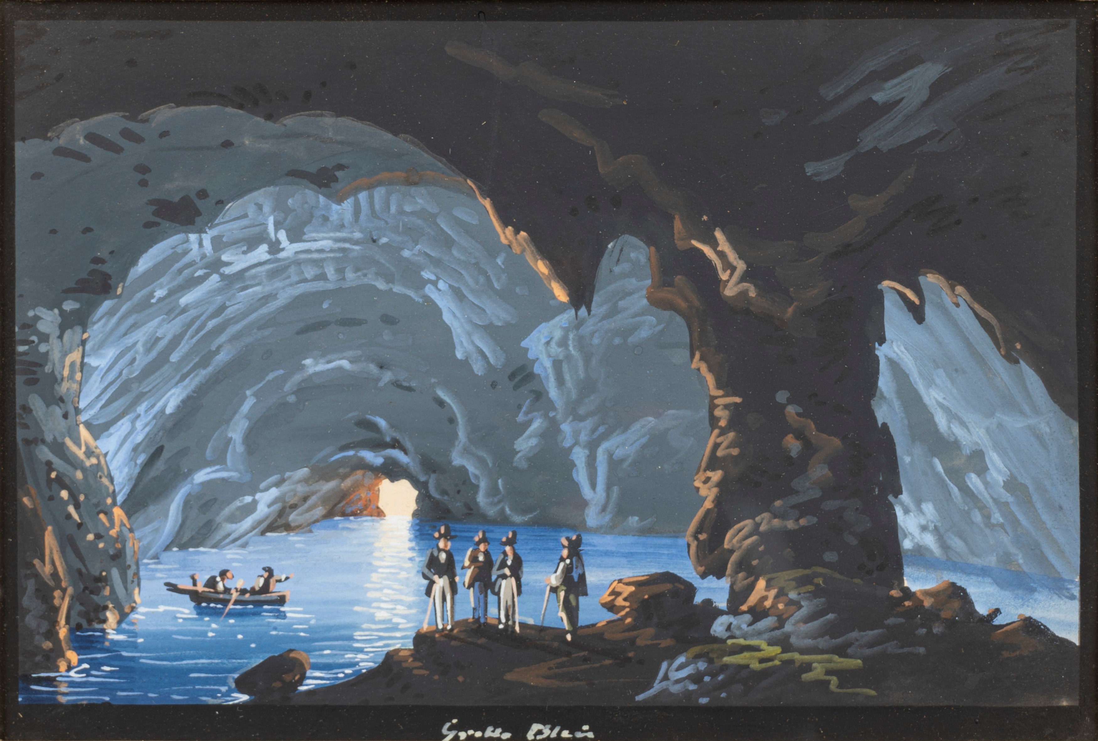 Scuola Napoletana del XX Secolo - Grotta Blu; Grotta di Amalfi e Grotta di Pozzuoli