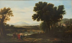 Paesaggio arcadico con figure