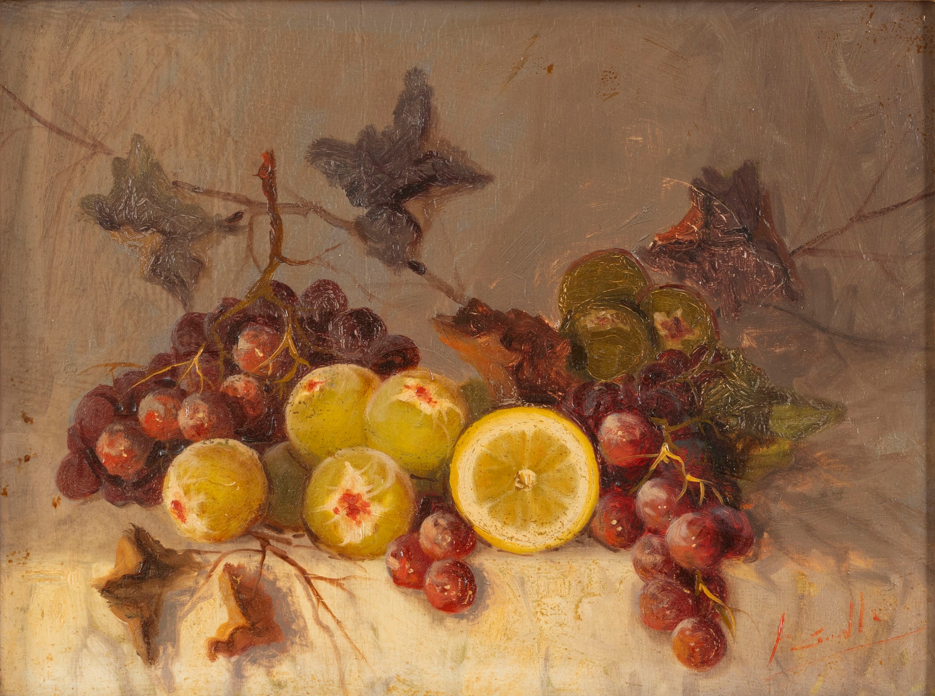Scuola Europea, Secolo XX - Due Nature Morte con Fichi