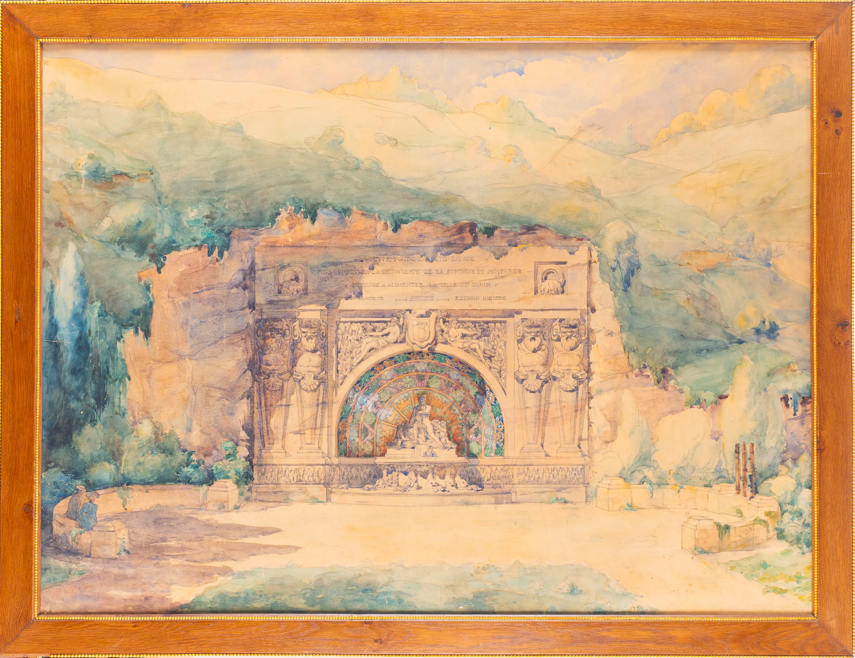 Scuola Francese, Fine Secolo XIX - Inizi Secolo XX - Studio per una Fontana della Città di Digion...