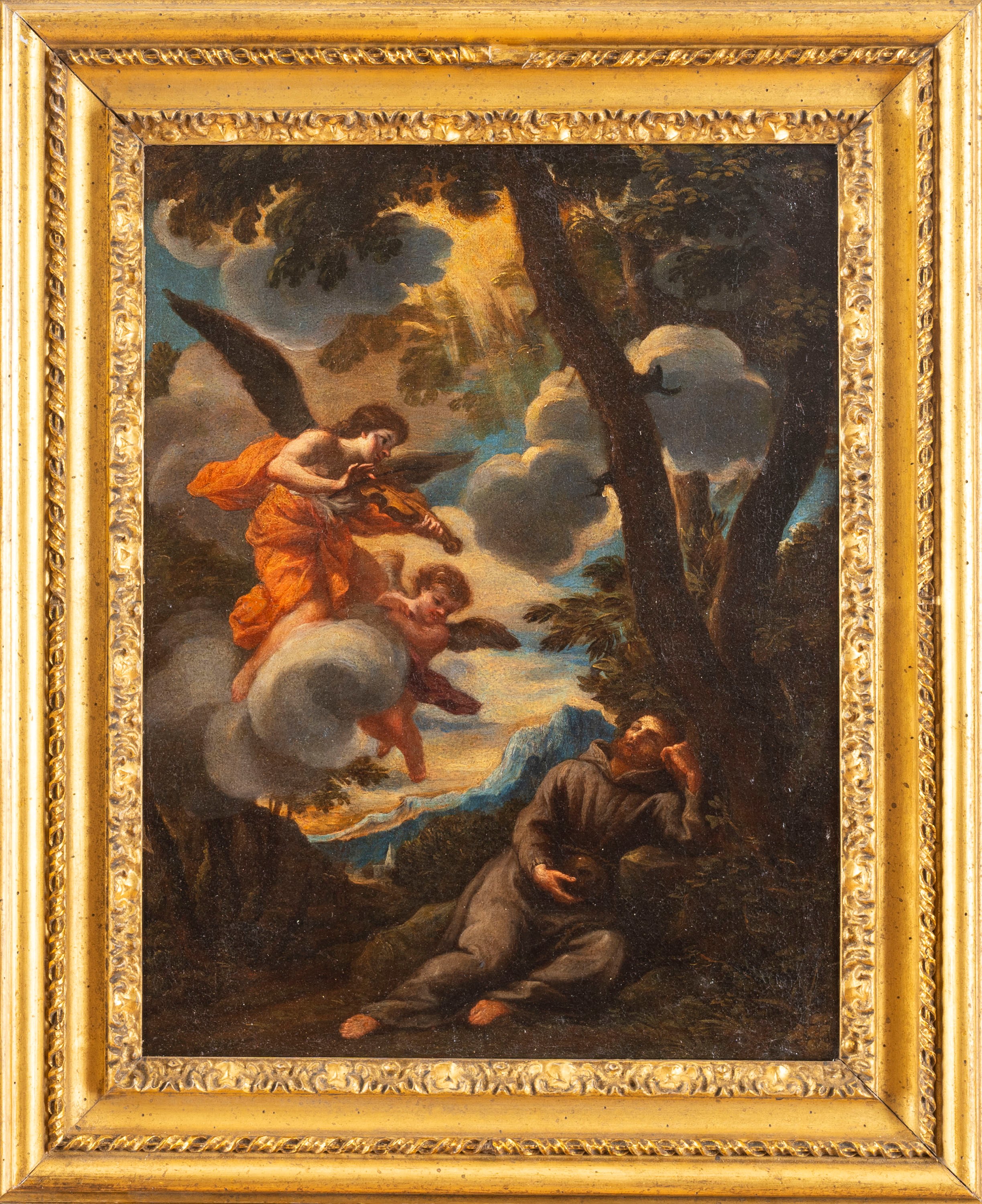 Guillaume Courtois - Estasi di San Francesco d'Assisi, olio su tela