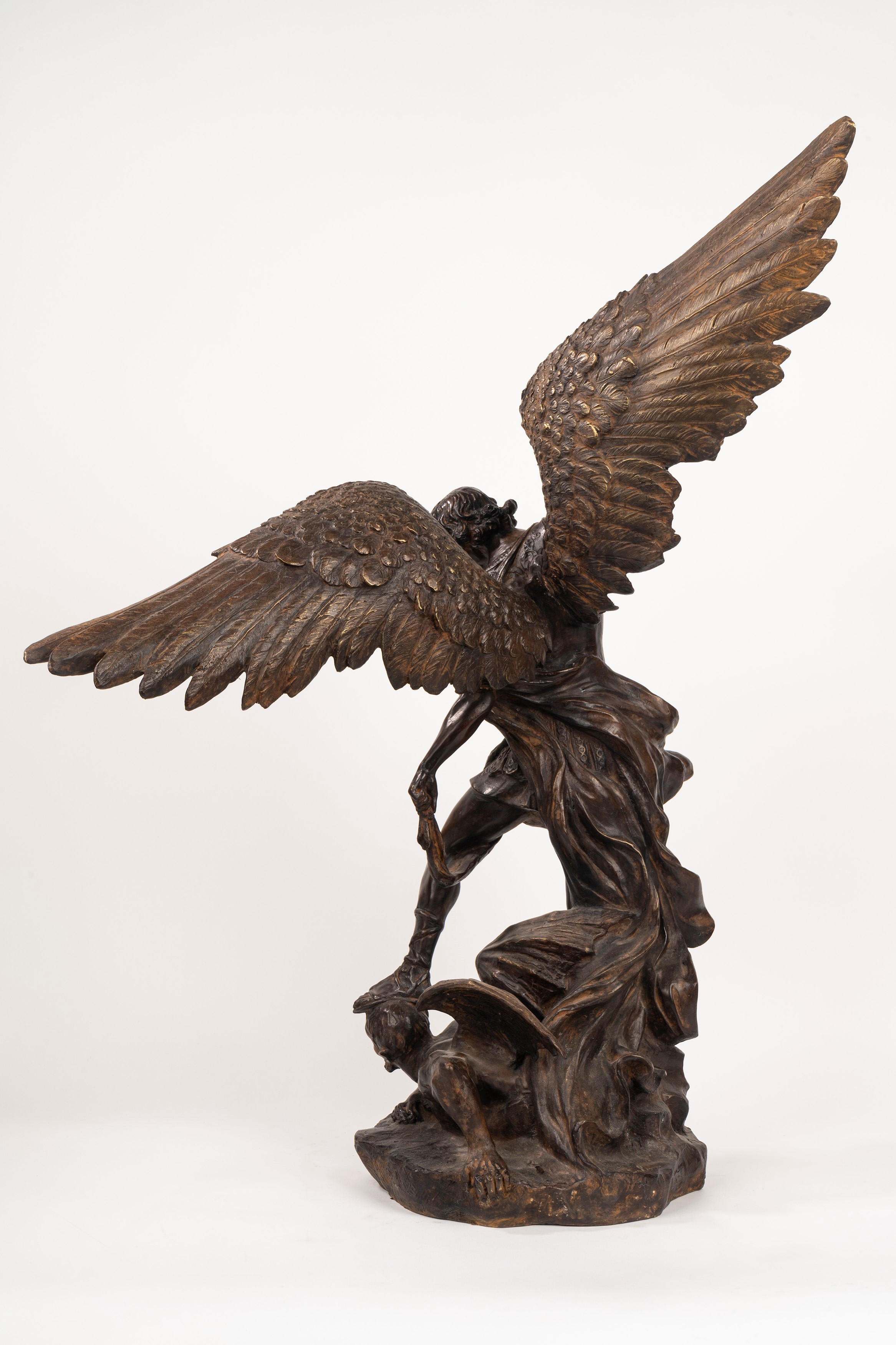 Scultura in Bronzo Raffigurante Arcangelo Michele, Secolo XIX