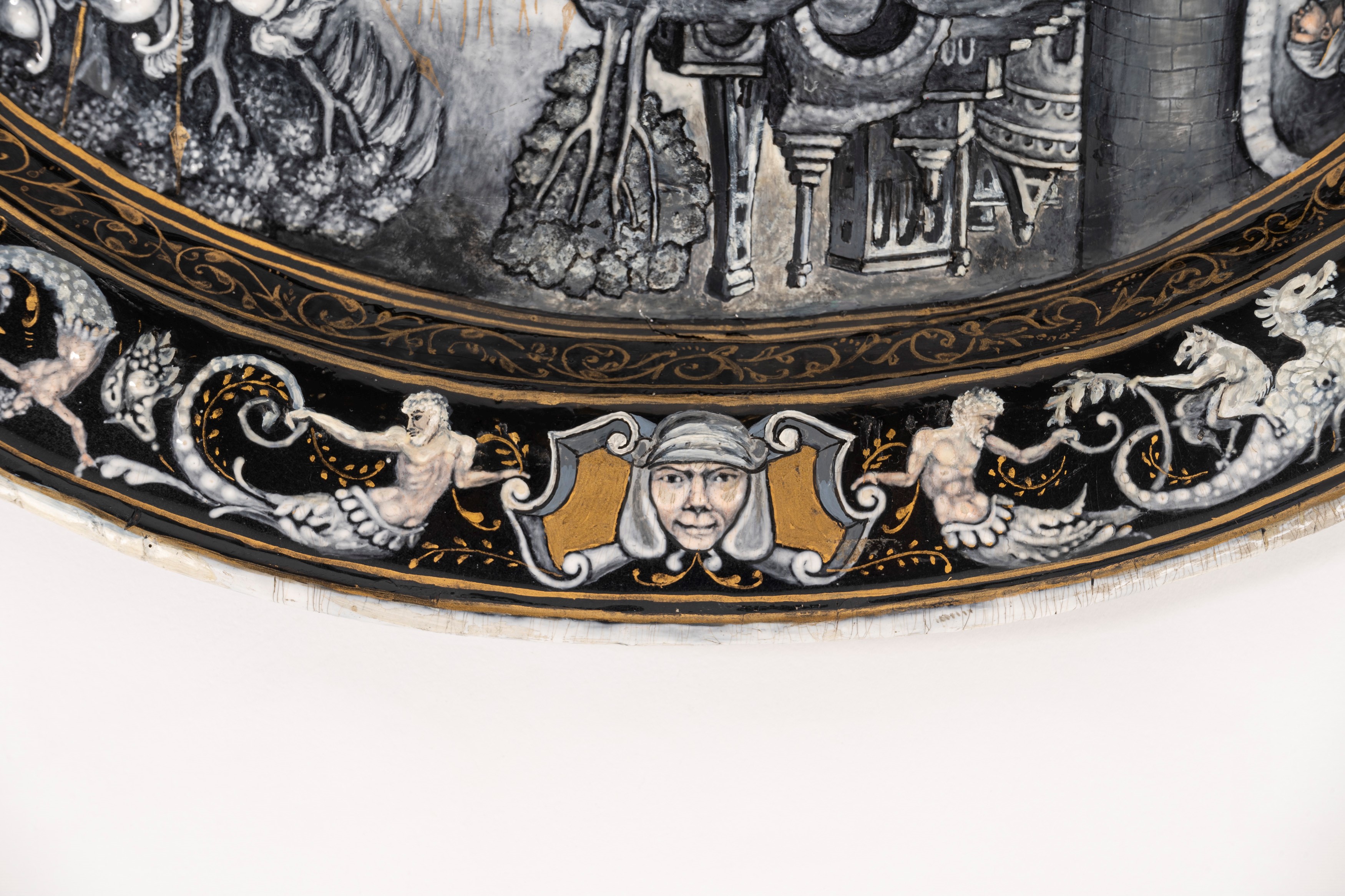 Attribuito a Pierre Reymond (1513-1584) - Piatto Ovale in Smalto di Limoges Raffigurante Abramo R...