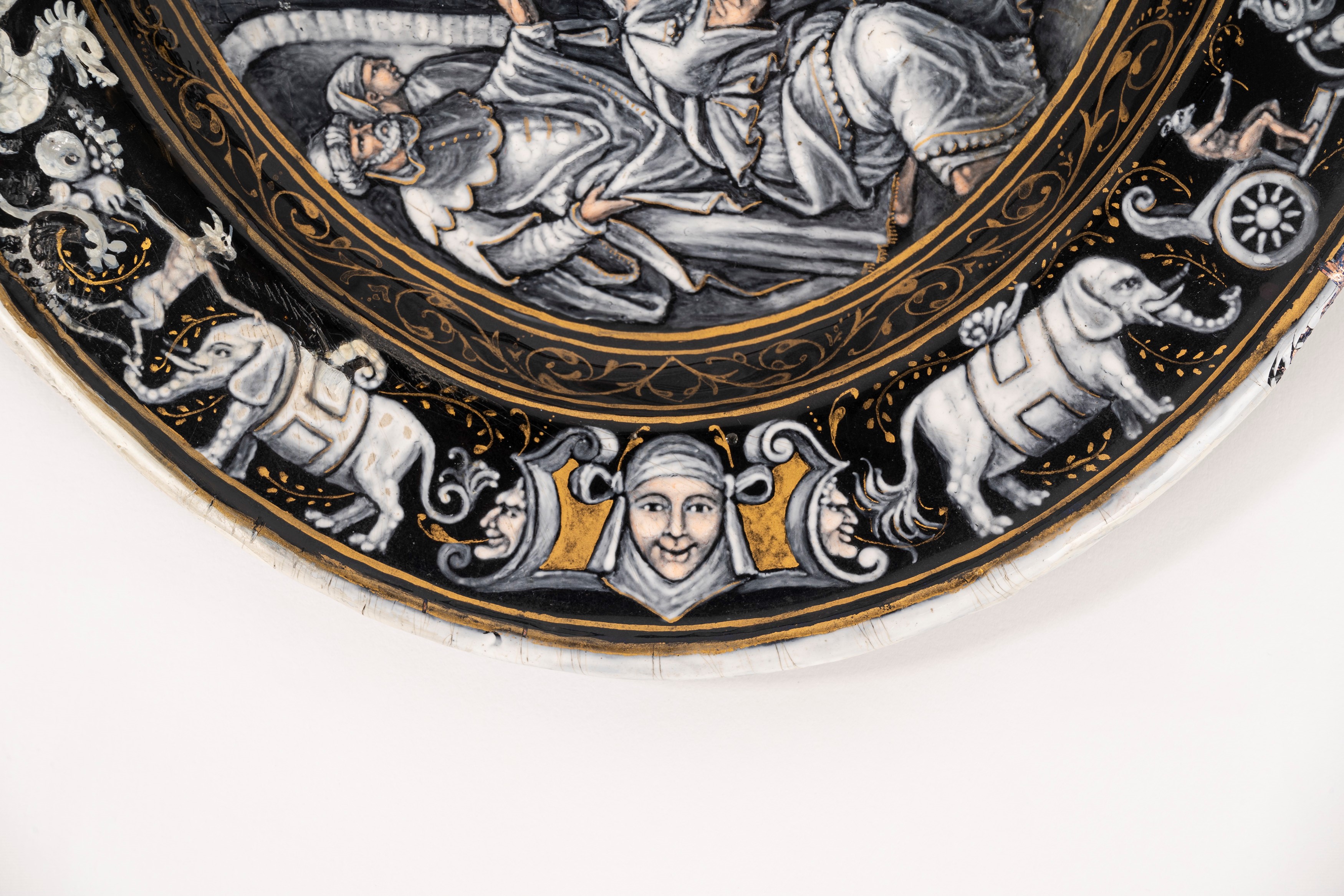 Attribuito a Pierre Reymond (1513-1584) - Piatto Ovale in Smalto di Limoges Raffigurante Abramo R...