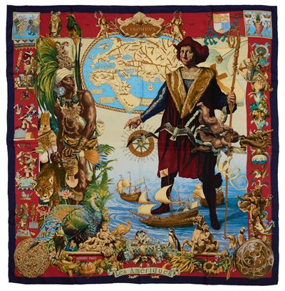 Olivier Kermit, Foulard Columbus Les Amériques, seta, 1992