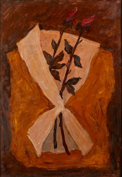 Rose, olio su masonite