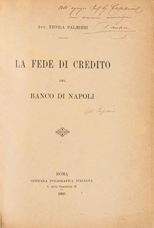 The credit faith of the Banco di Napoli.