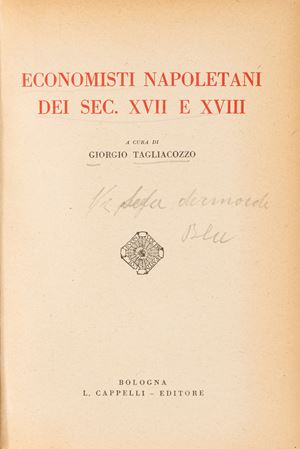 Economisti napoletani del sec. XVII e XVIII.