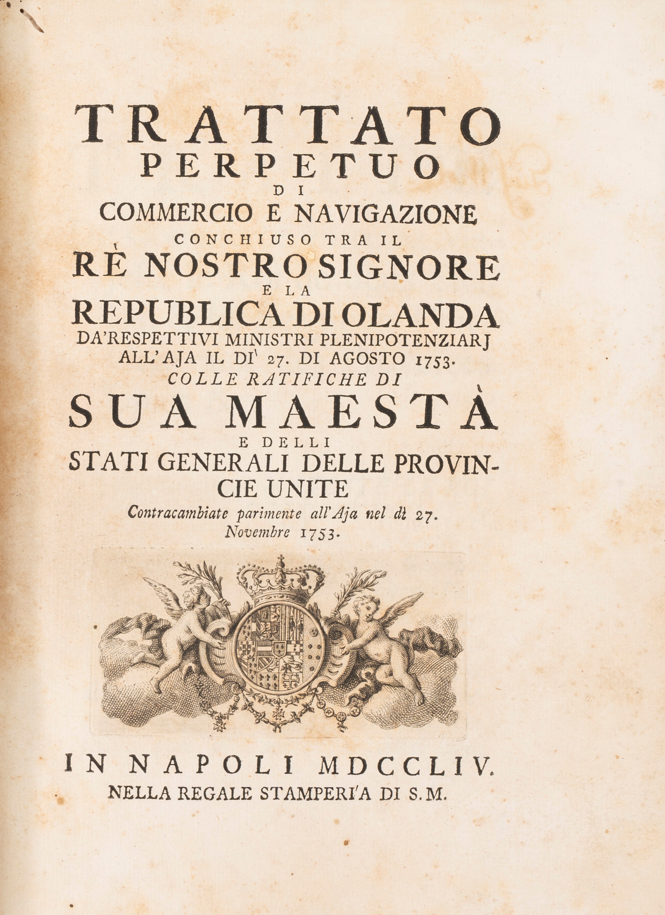 Trattato Perpetuo di Commercio e Navigazione Concluso fra il Re Nostro Signore e la Republica di ...
