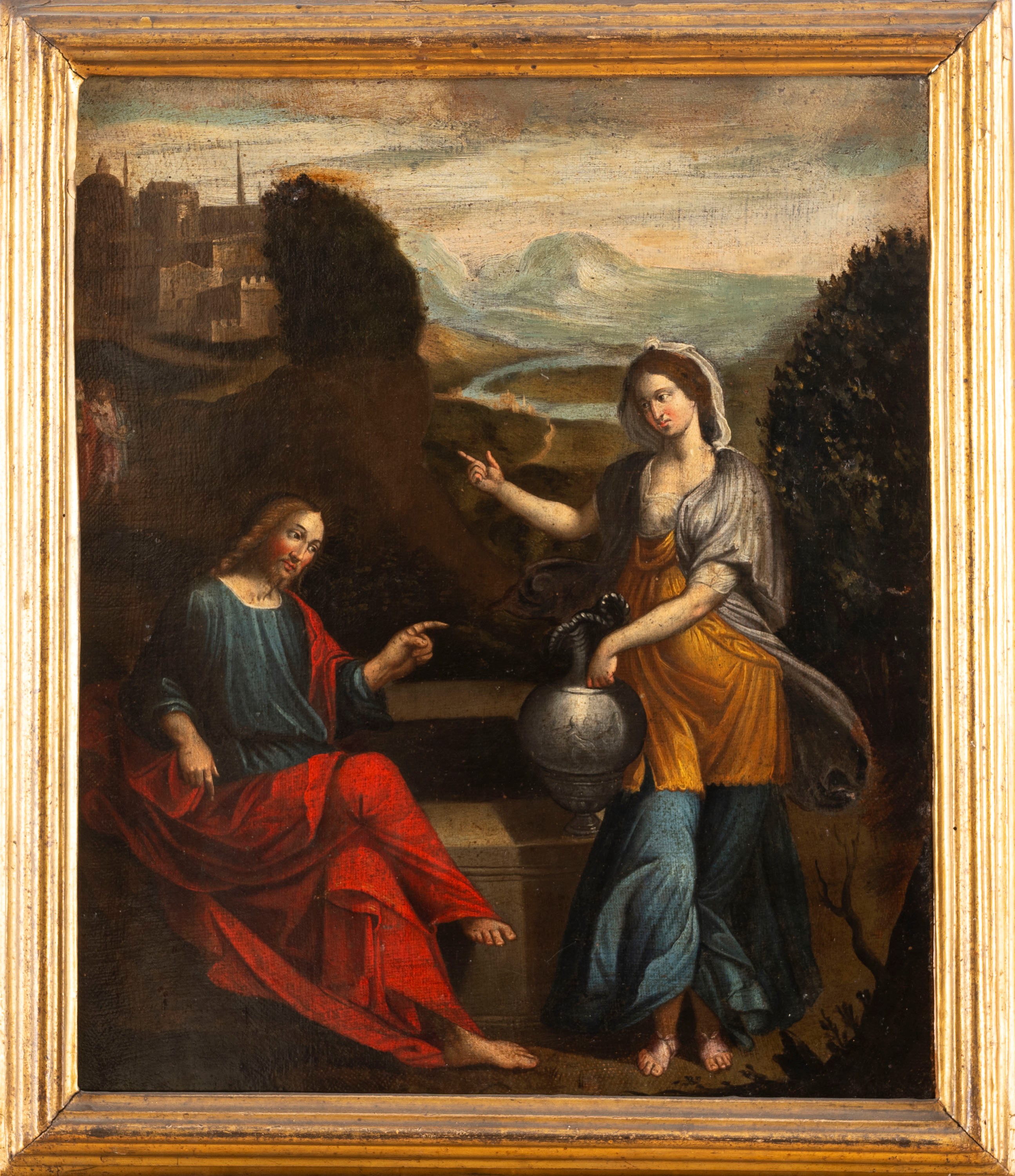 Da Benvenuto Tisi Detto il Garofalo - Garofalo, Cristo e la Samaritana al pozzo, olio su tela