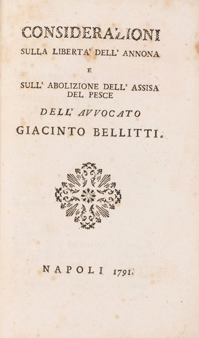 Considerazioni sulla Libertà Dell'annona e Sull'abolizione Dell'assisa del Pesce.