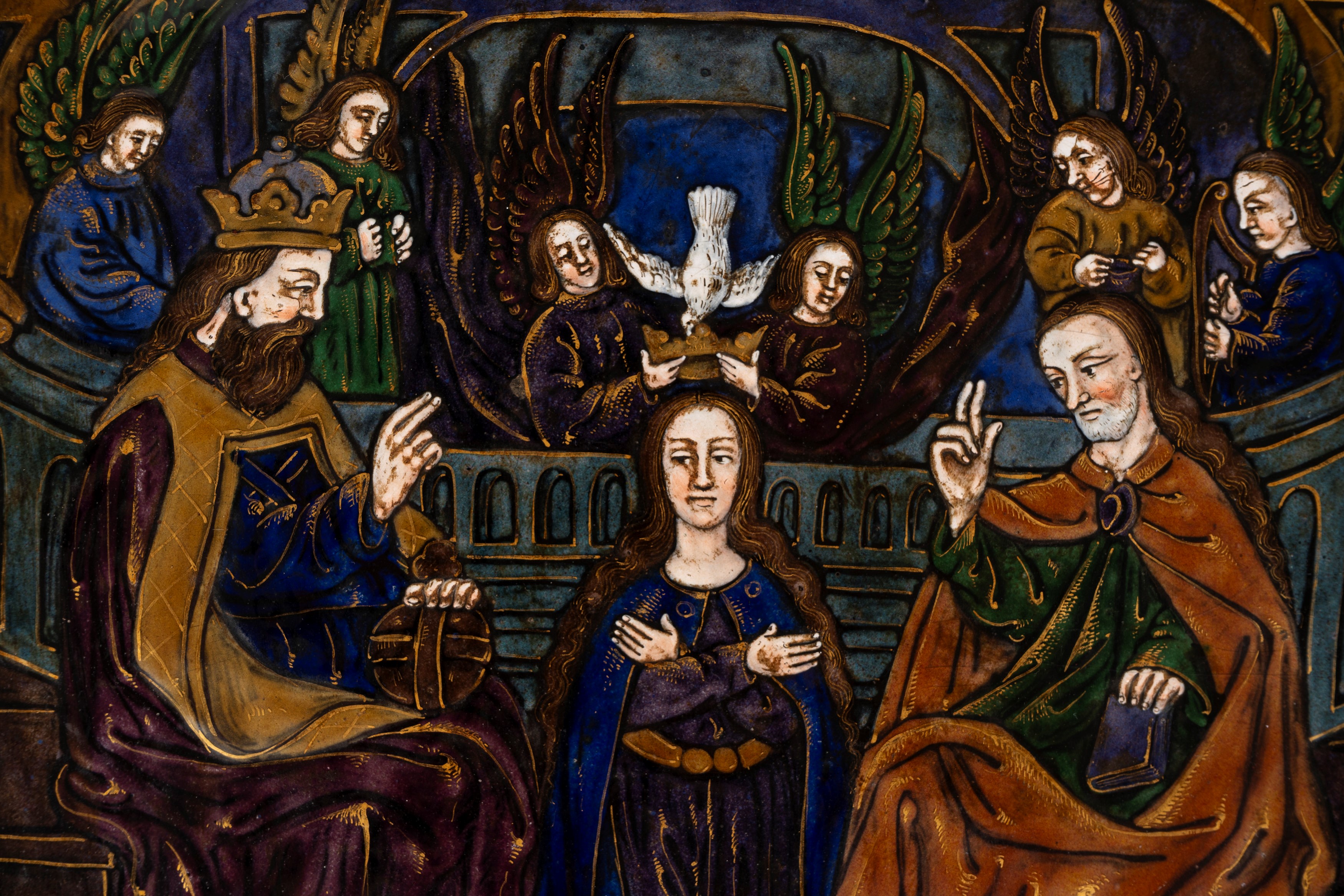 Antico Dittico in Smalto di Limoges Raffigurante Scene Bibliche
