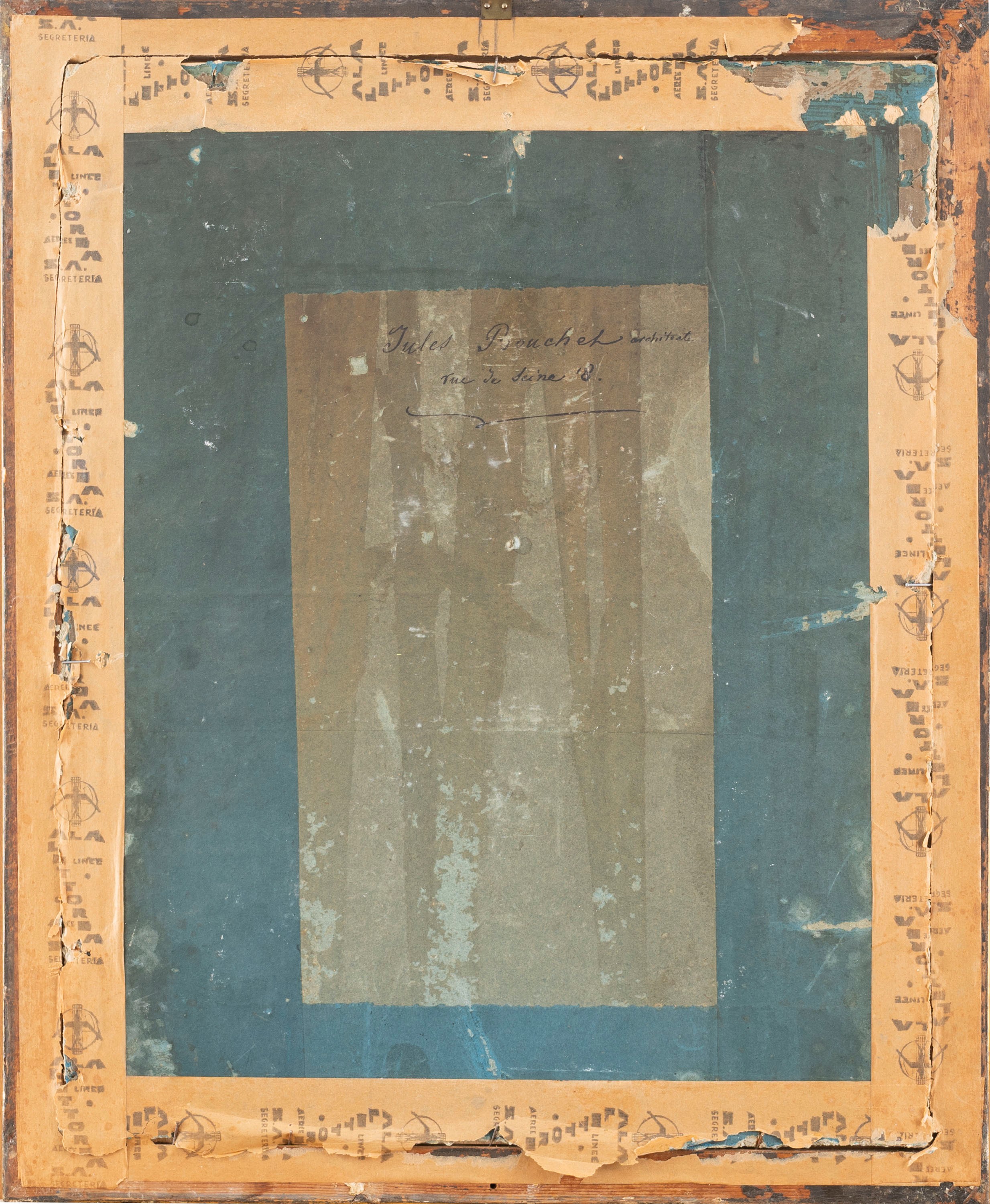 jules-fréDéric Bouchet - Studio per veduta di città classica, penna, inchiostro e acquerello su c...