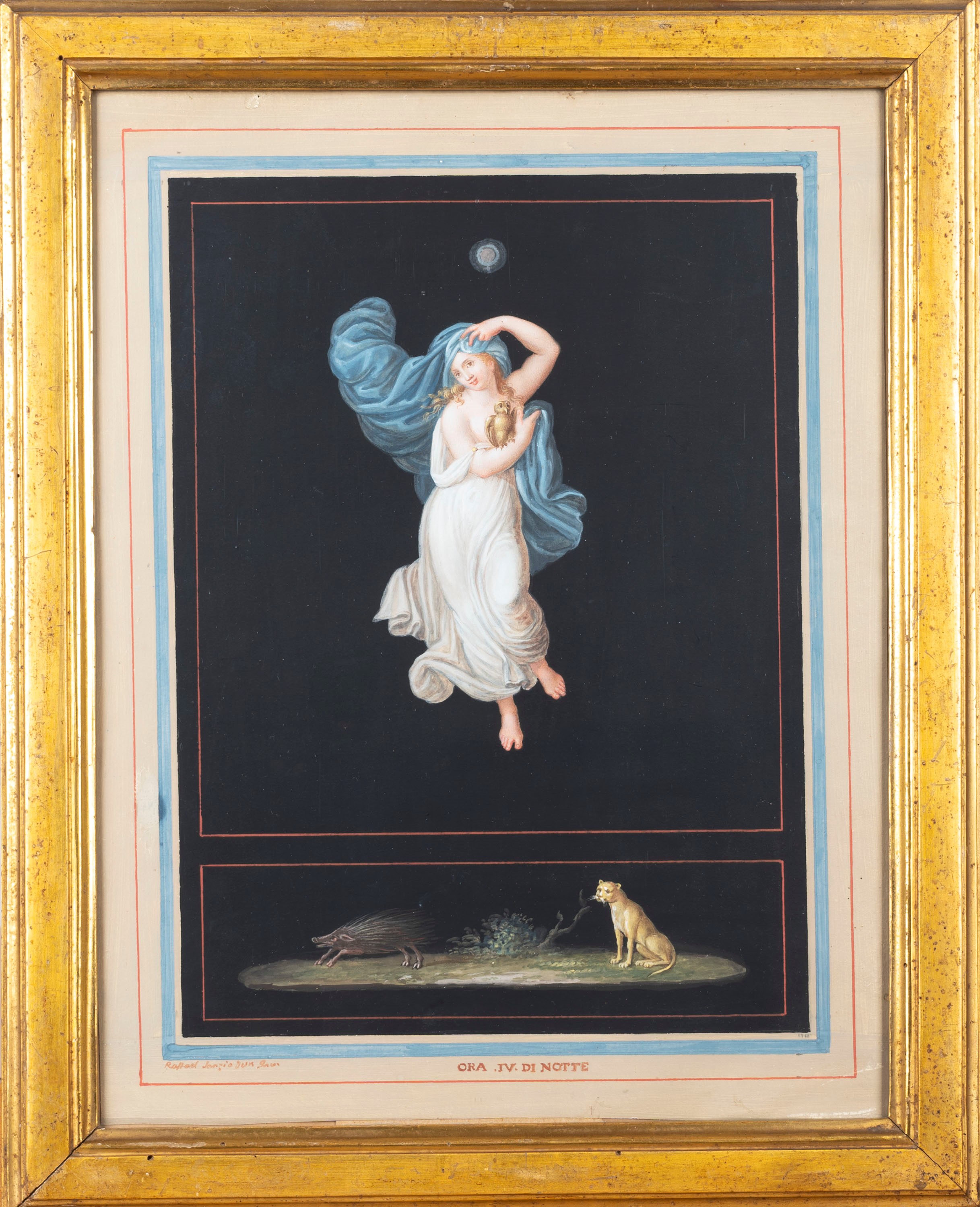 Pittore Accademico del Secolo XIX, da Raffaello - Raffaello Sanzio, Ora IV di Notte, tecnica mist...