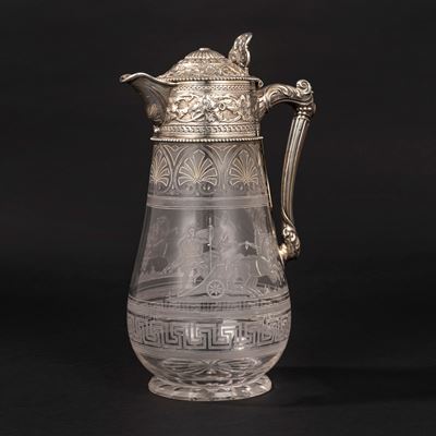 Caraffa in Argento e Cristallo Molato, Sheffield, 1864