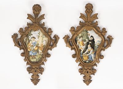 Coppia di Maioliche Sagomate, Manifattura Castelli, Secolo XVIII