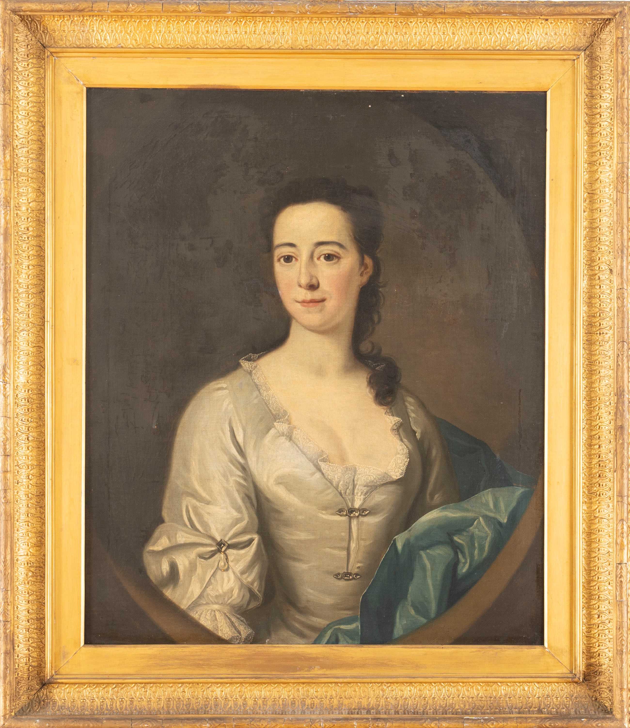 Scuola Inglese, Secolo XVIII - Scuola inglese, Ritratto di gentildonna a mezzo busto, olio su tel...