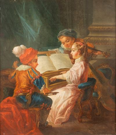 Autore sconosciuto, Concertino - olio su tela