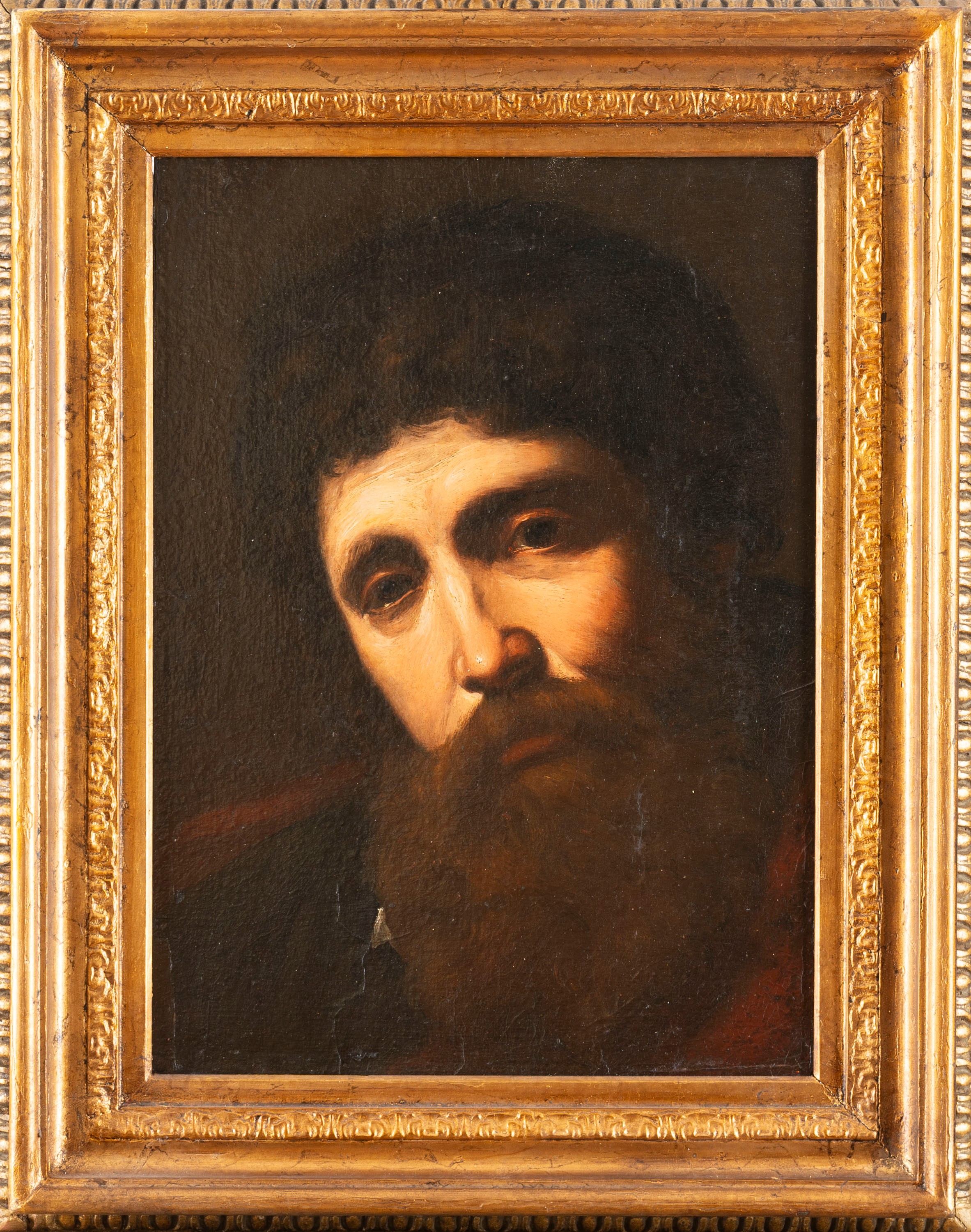 Scuola Napoletana, Secolo XVII - Jusepe de Ribera, Studio per volto di San Paolo, olio su tela ap...