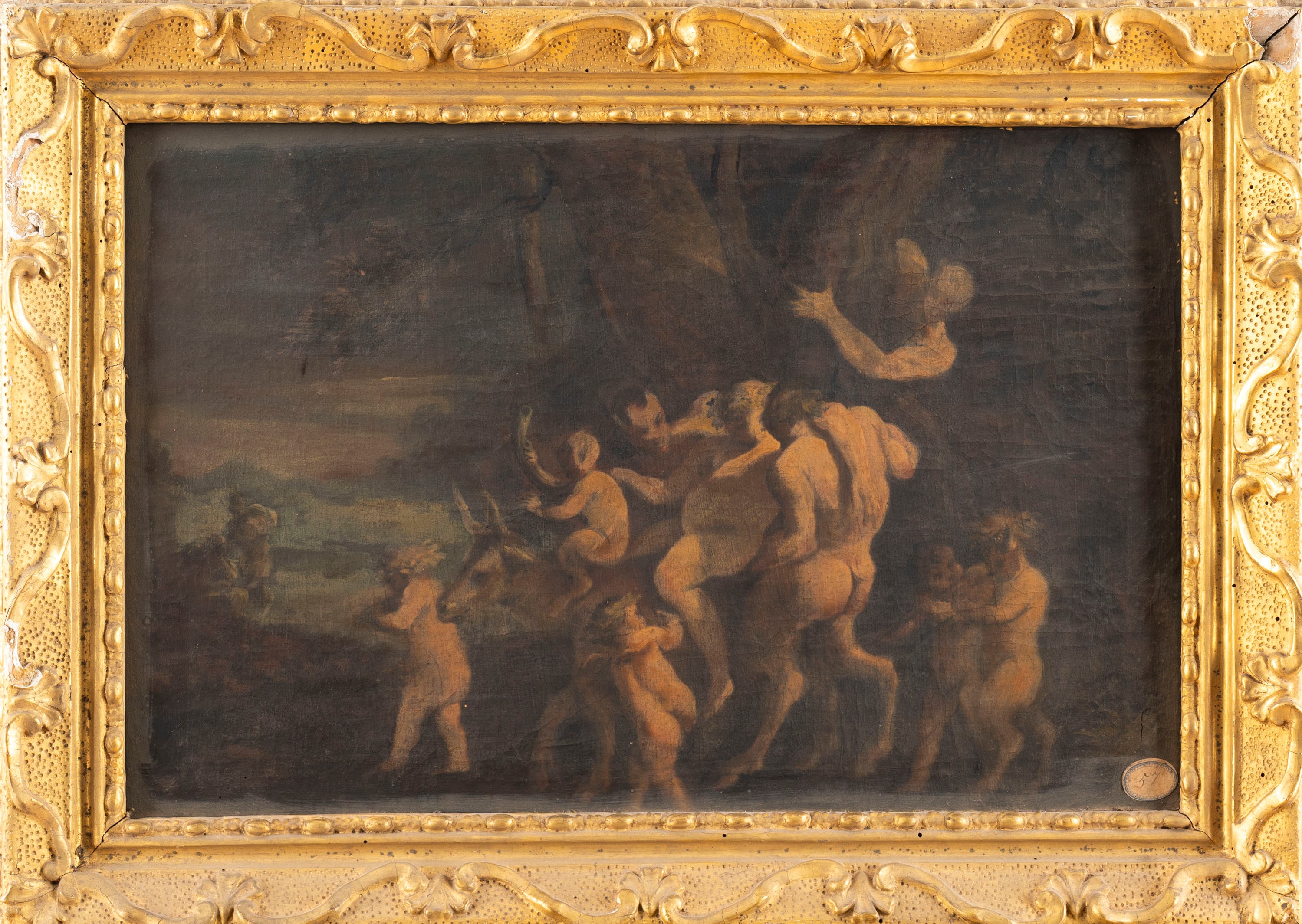 Scuola Fiamminga, Secolo XVII - Scuola fiamminga, Baccanale (bozzetto) - olio su tela