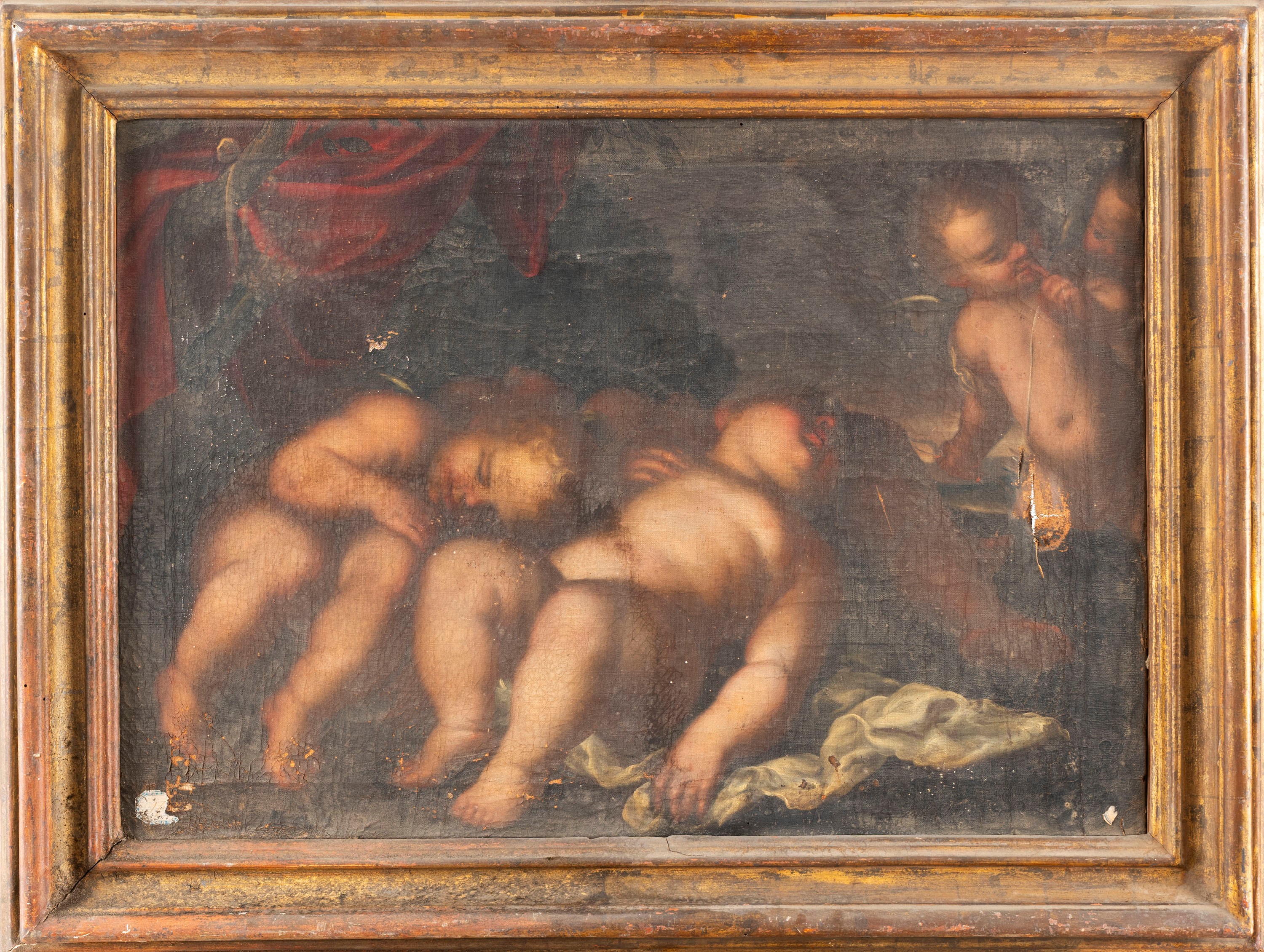 Scuola Genovese, Inizi del Secolo XVII - Autore sconosciuto, Giochi di putti, olio su tela