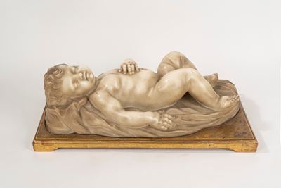 Giuseppe Piamontini, Putto dormiente, scultura in marmo
