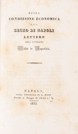 Della condizione economica del Regno di Napoli.