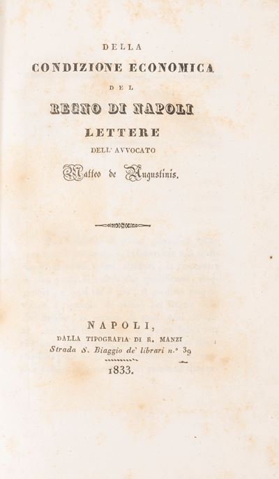 Della Condizione Economica del Regno di Napoli.