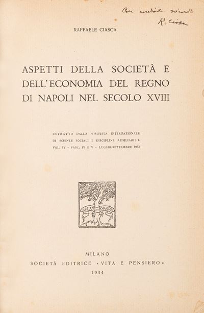 Aspetti della Società e Dell'economia del Regno di Napoli nel Secolo XVIII.