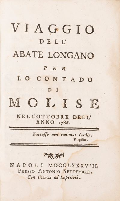 Viaggio per lo Contado di Molise Nell'ottobre 1786.