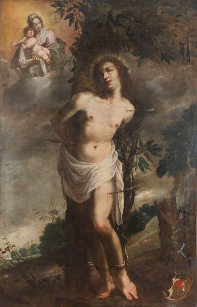 La visione di San Sebastiano, olio su tela