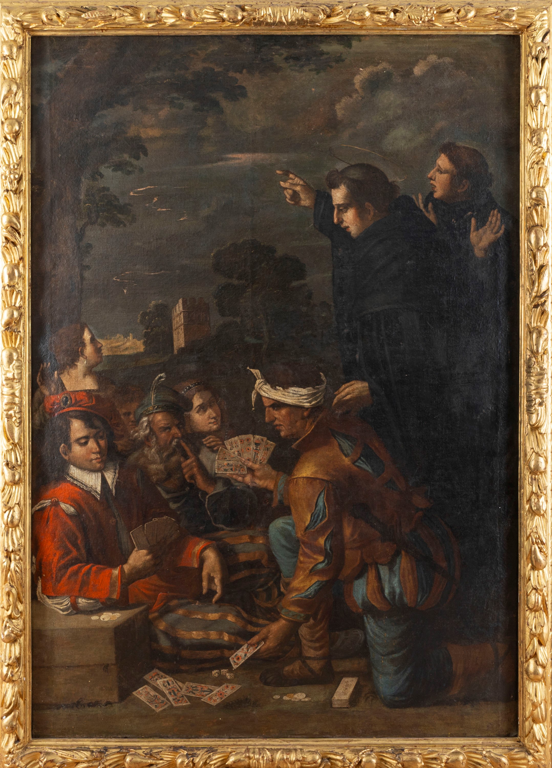Giuseppe Caletti - San Filippo Benizi fulmina i malviventi, olio su tela
