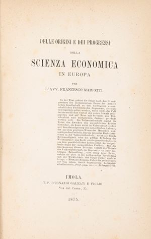 Of the origins and progress of economic science in Europe.