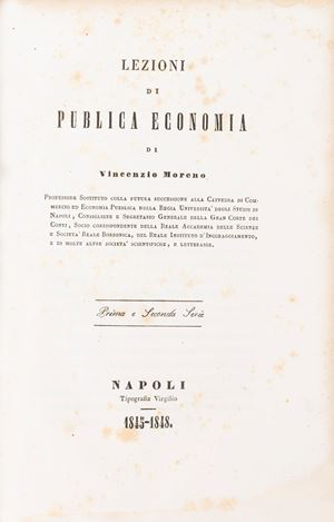 Lezioni di pubblica economia. Prima e seconda serie.